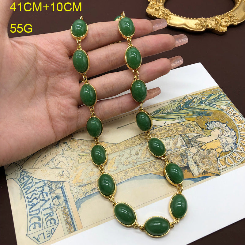 Yellow/Green Retro Round Cut Diamonds Luxury 18k Vermeil Gold Plated Necklace Jewelry | Mix Mix Style-Mix MIx Style