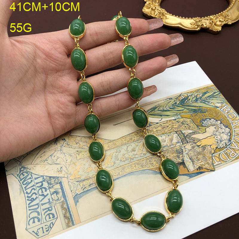 Yellow/Green Retro Round Cut Diamonds Luxury 18k Vermeil Gold Plated Necklace Jewelry | Mix Mix Style-Mix MIx Style