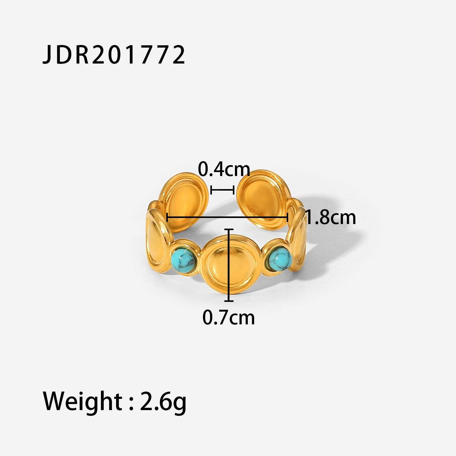 European and American retro stainless steel ring 18k gold plated ring inlaid with malachite jewelry wholesale-Mix MIx Style