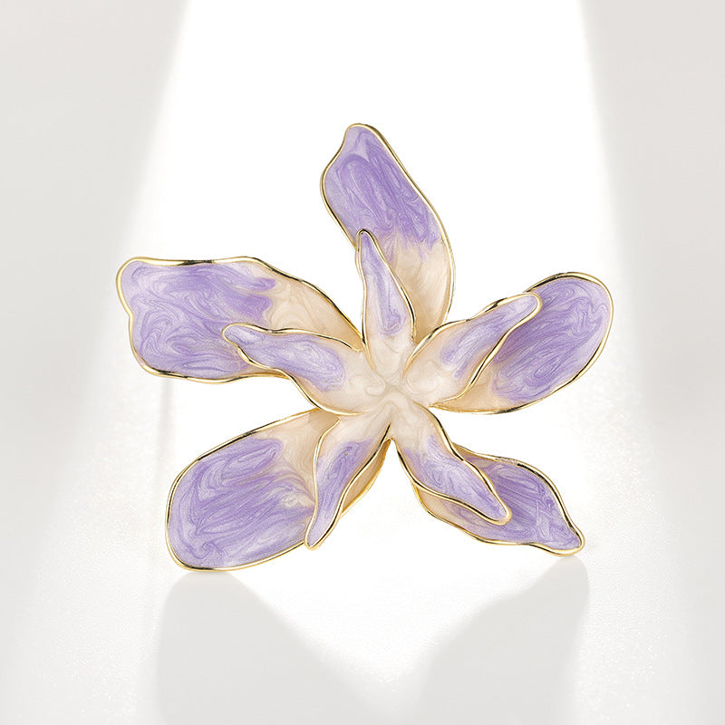 Xiliang Concubine Fashion Small Fresh Bauhinia Brooch Oil Painting Orchid Pin Shirt T-shirt Accessories Corsage-Mix MIx Style