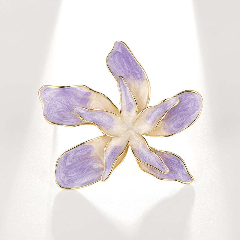 Xiliang Concubine Fashion Small Fresh Bauhinia Brooch Oil Painting Orchid Pin Shirt T-shirt Accessories Corsage-Mix MIx Style