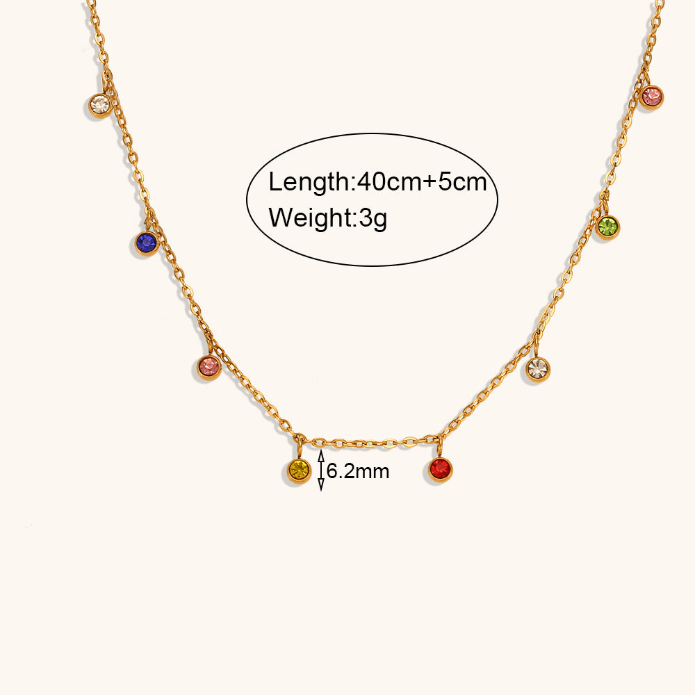 Multiple Pendants Vintage Dainty Classic Pendant Round Diamonds  18k Vermeil Gold Plated Necklace Jewelry | Mix Mix Style-Mix MIx Style