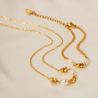 Retro 18K Gold Plated Chain Akoya Pearl Bracelet | Mix Mix Style [Hot Seller]-Mix MIx Style
