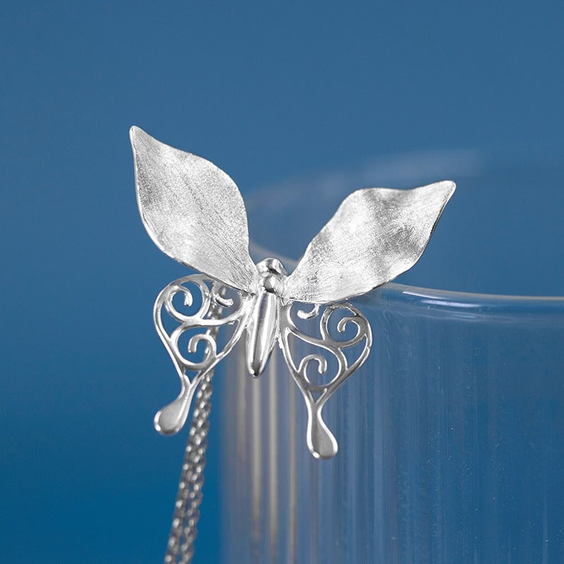 Butterfly Gold Retro Classic Pendant Luxury White/Vermeil 18k Gold Plated Necklace Jewelry | Mix Mix Style-Mix MIx Style