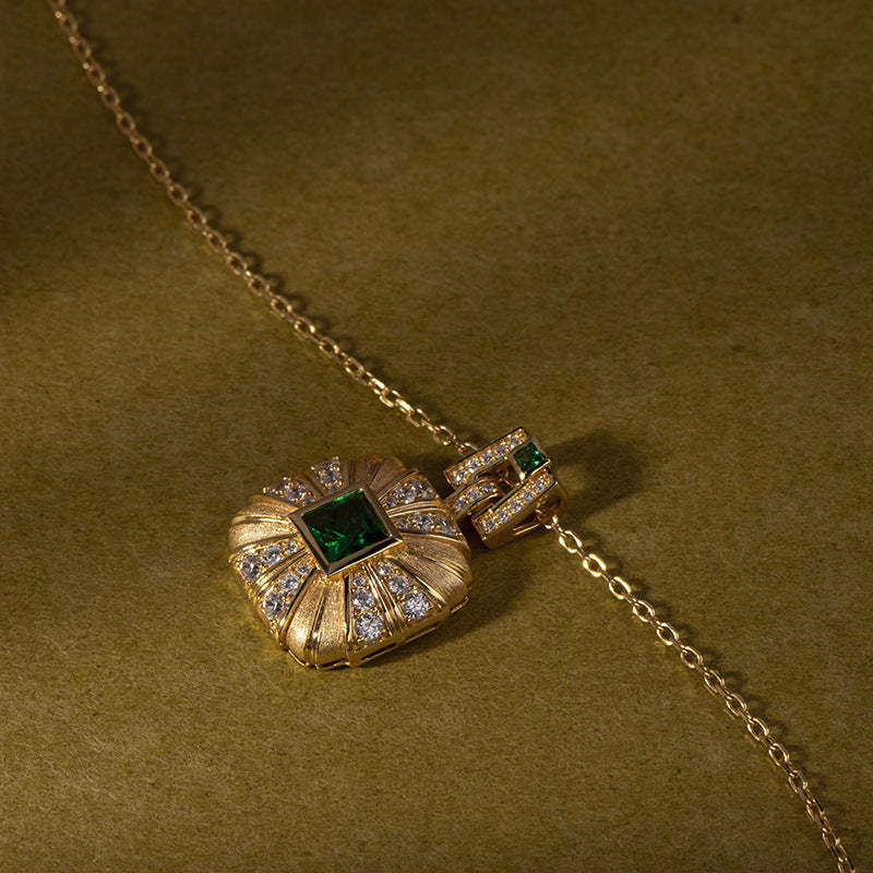 18K Gold Vintage Emerald Necklace-Mix MIx Style