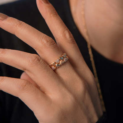 Sterling silver love ring S925 silver European and American light luxury temperament fashion niche brushed ring wholesale-Mix MIx Style
