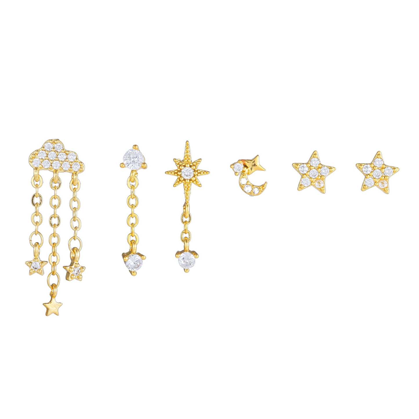 Cross-border new fashion cloud tassel set earrings earrings creative simple earrings original design earrings wholesale-Mix MIx Style