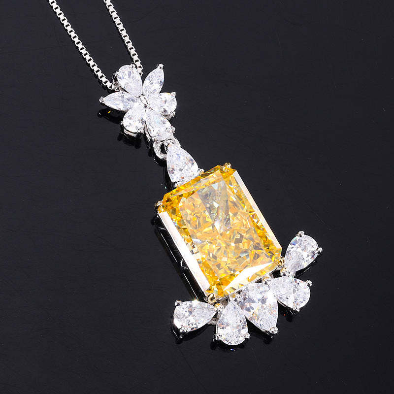 Douyin's best-selling high carbon diamond square geometric women's earrings 8*10 pendant ring 12*16S925 silver-Mix MIx Style