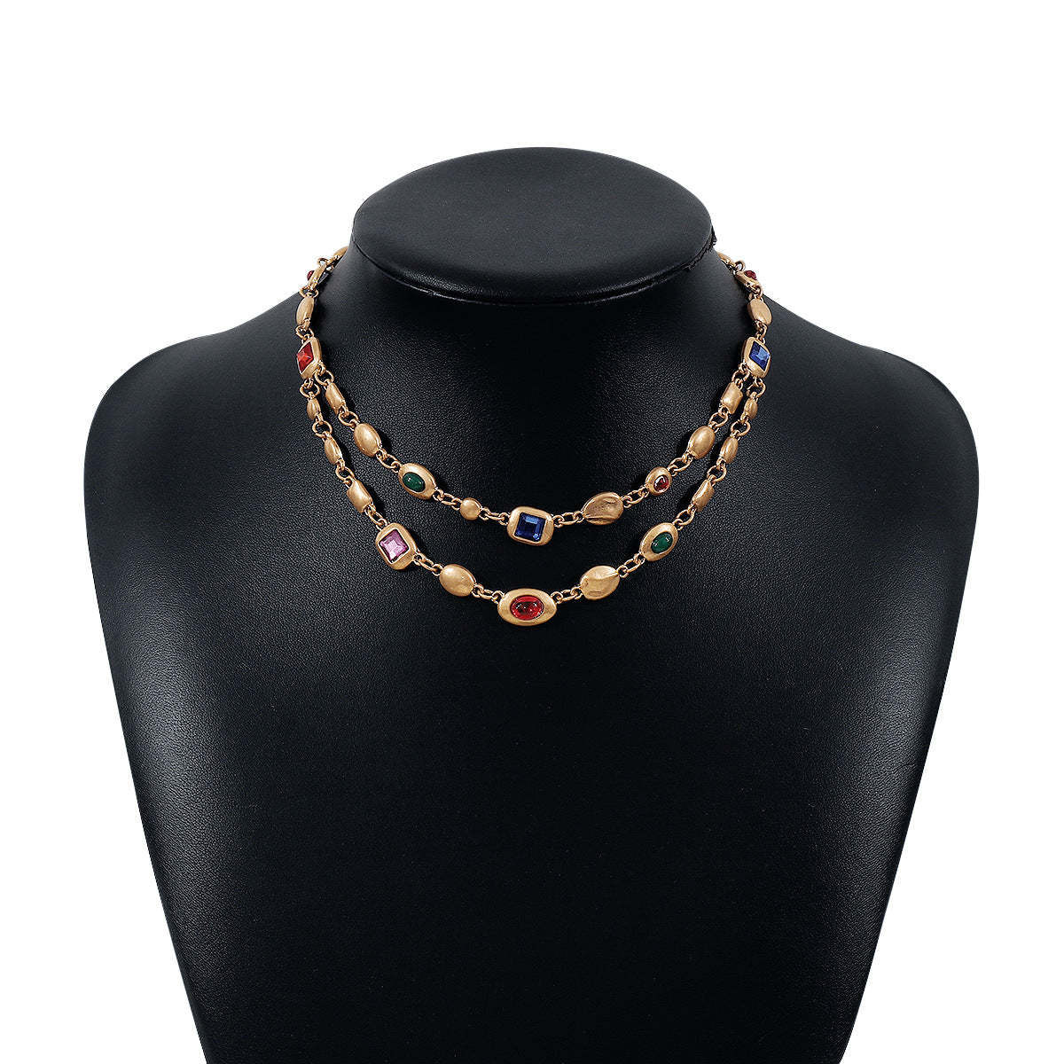 Multicolor Vintage Retro Classic Diamonds Luxury 18k Vermeil/White Gold Plated Necklace Jewelry | Mix Mix Style-Mix MIx Style