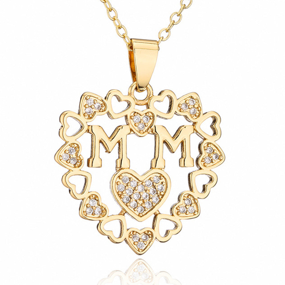 Mother Gift Various Styles Vintage Heart Pendant Diamonds Luxury 18k Vermeil Gold Plated Necklace Jewelry | Mix Mix Style-Mix MIx Style
