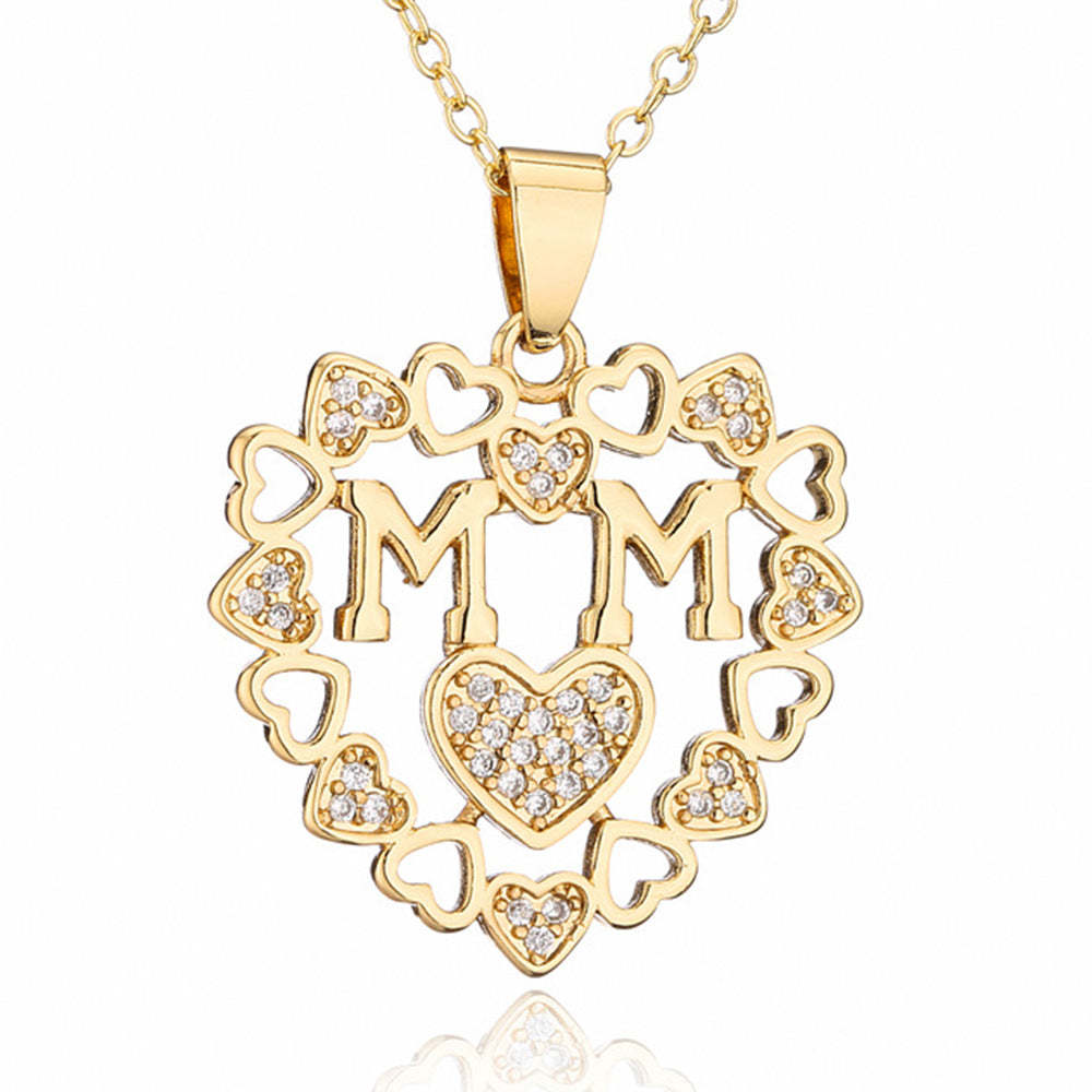 Mother Gift Various Styles Vintage Heart Pendant Diamonds Luxury 18k Vermeil Gold Plated Necklace Jewelry | Mix Mix Style-Mix MIx Style