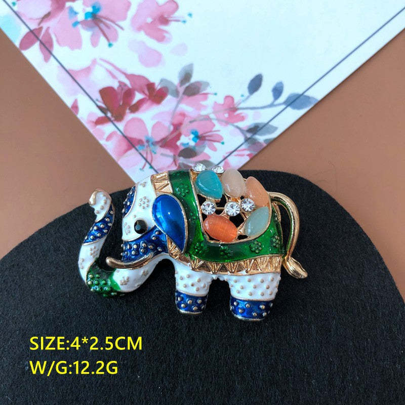 Colorful Diamond drop glaze brooch pin cute animals owl, panda, swan, elephant | Mix Mix Style [Hot Seller]-Mix MIx Style