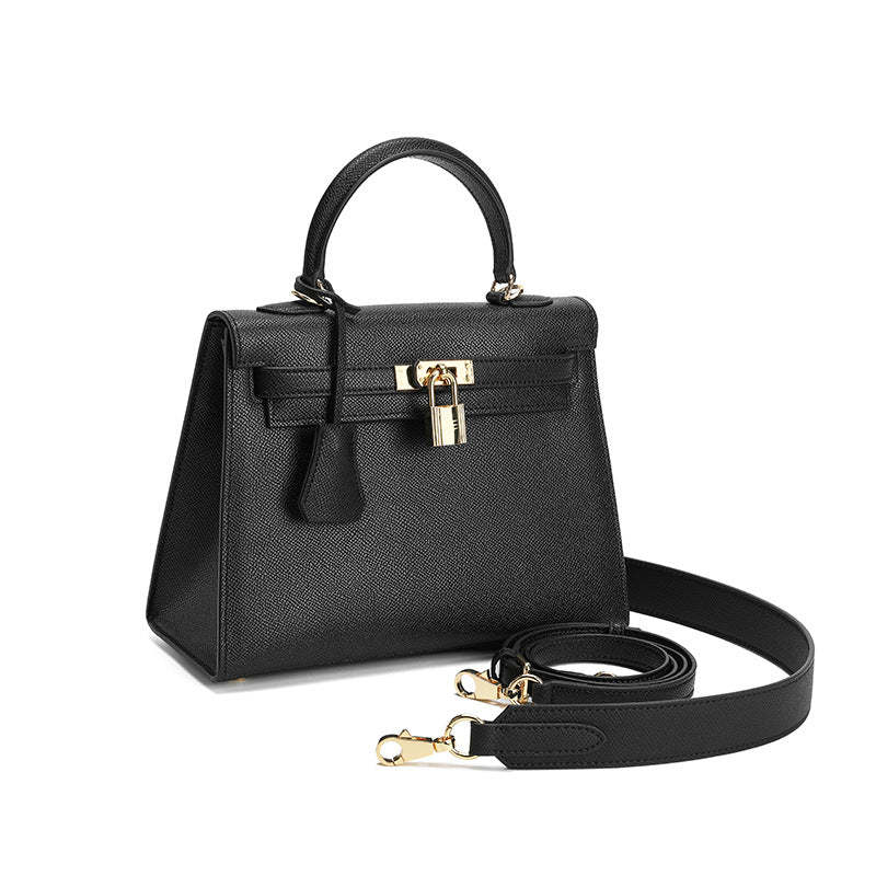 Genuine leather women's bag 2024 new Kelly bag palm pattern hard Kelly women's bag single shoulder crossbody classic style live hot sale-Mix MIx Style