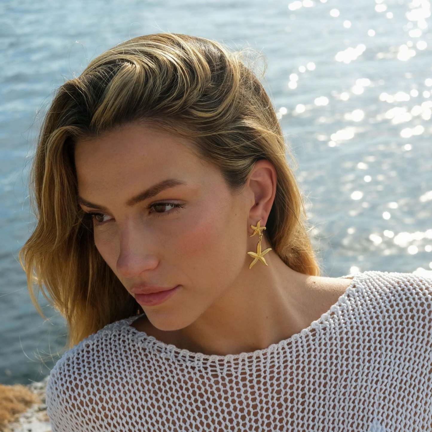 Starfish Shaped Timeless Elegant 18k Vermeil Gold Plated Drop Earrings | Mix Mix Style-Mix MIx Style