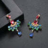Multicolor Dazzling Pear Cut Moissanite Diamonds Luxury 18k Vermeil Gold Plated Vintage Retro Drop Earrings | Mix Mix Style-Mix MIx Style