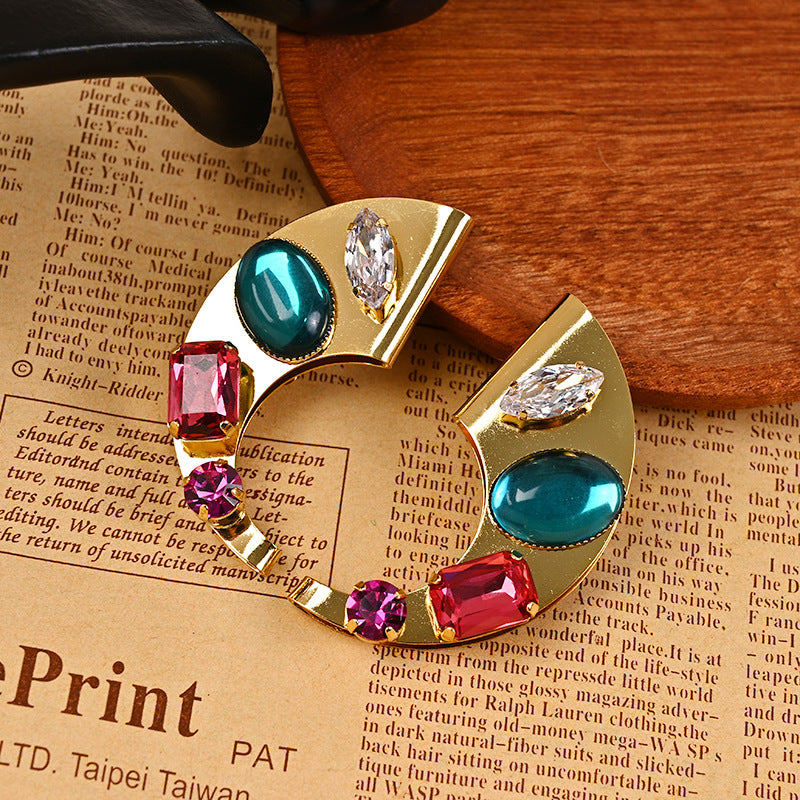 Geometrical Multicolor Trendy Moissanite Diamonds Luxury 18k Vermeil Gold Plated Stud Earrings | Mix Mix Style-Mix MIx Style