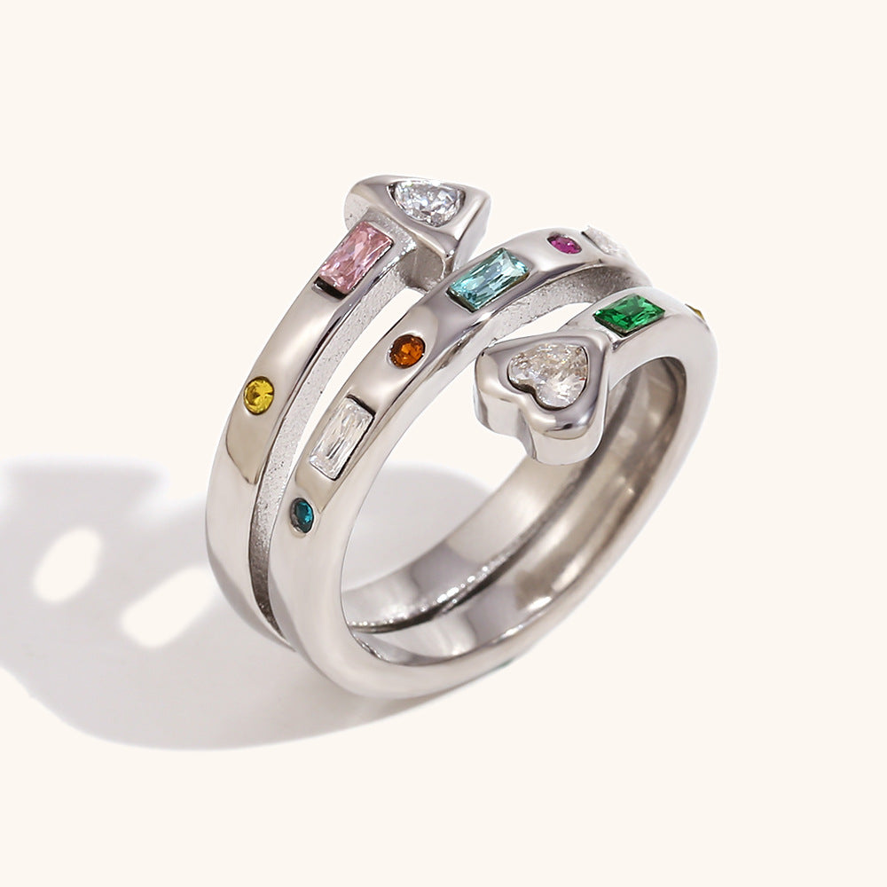 Bow/Butterfly/Heart Styles Open Retro Classic Diamonds Dainty 18k Vermeil Gold Plated Ring Jewelry | Mix Mix Style-Mix MIx Style