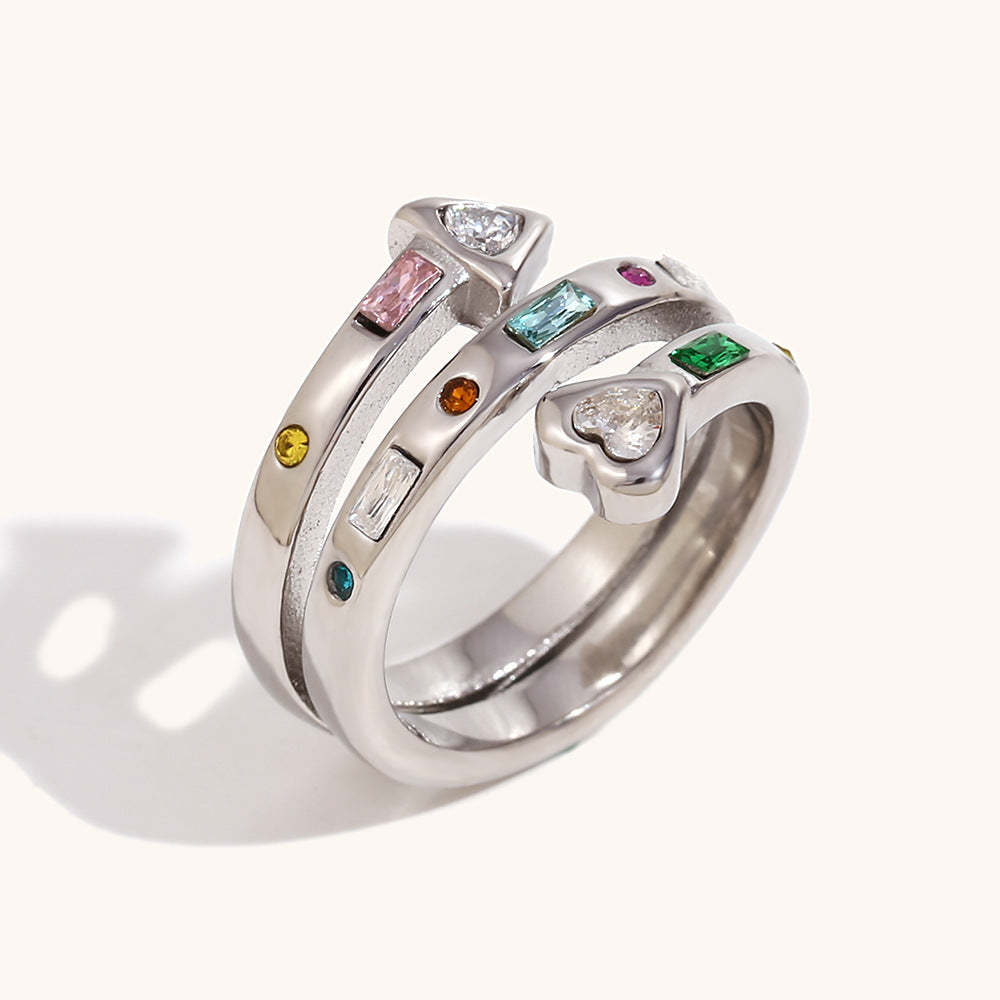 Bow/Butterfly/Heart Styles Open Retro Classic Diamonds Dainty 18k Vermeil Gold Plated Ring Jewelry | Mix Mix Style-Mix MIx Style