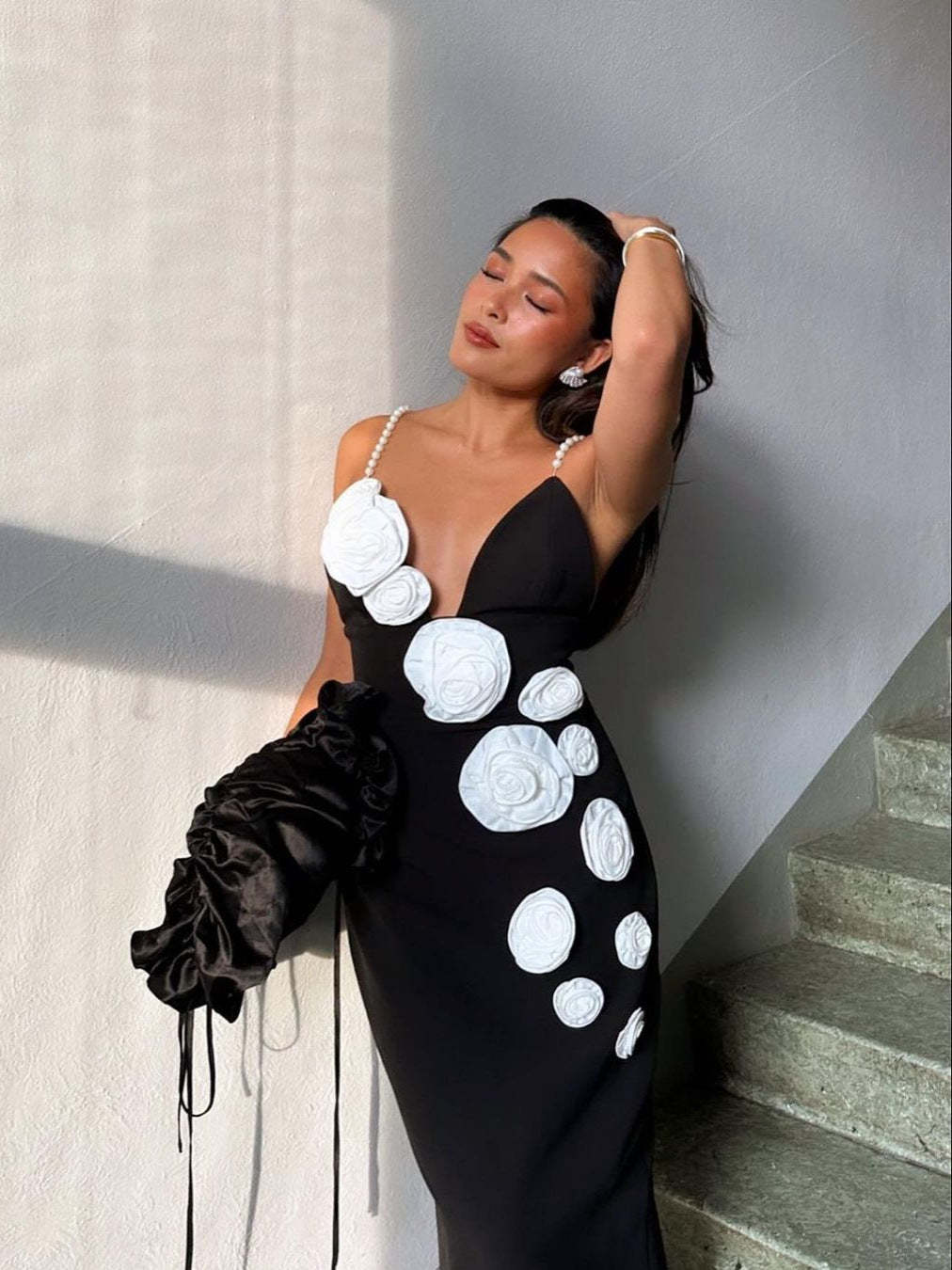 Bandage Dress Spaghetti Strap Deep V White Floral Maxi Party Dress Mix Mix Style [Hot Seller]-Mix MIx Style