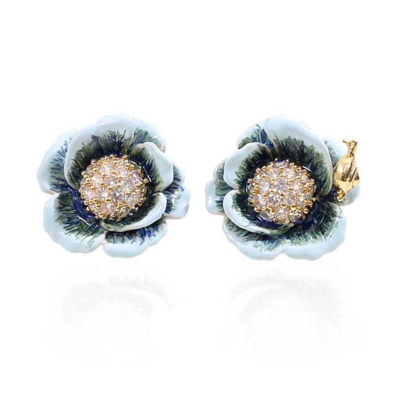 BlueAesthetic Cute Dazzling Embellished Trendy Akoya Pearl Moissanite 