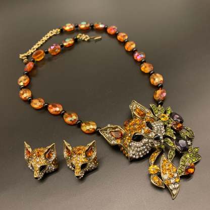 Glaze Necklace Fox-shaped Design Vintage Necklace Antique Jewelry Set | Mix Mix Style [Hot Seller]-Mix MIx Style