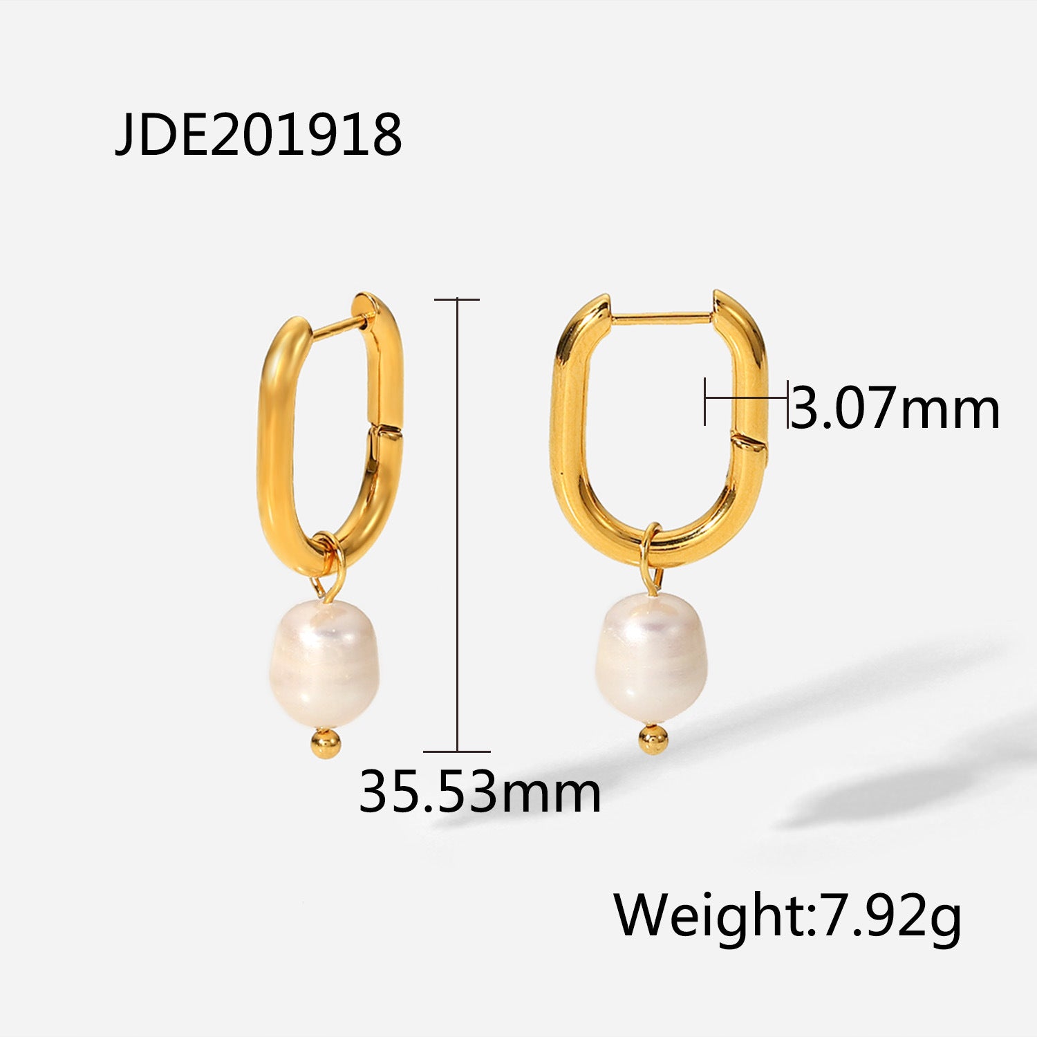 Classic Timeless White Akoya Pearls & Moissanite Diamonds Elegant 18k Vermeil Gold Plated Hoop/Drop Earrings | Mix Mix Style-Mix MIx Style
