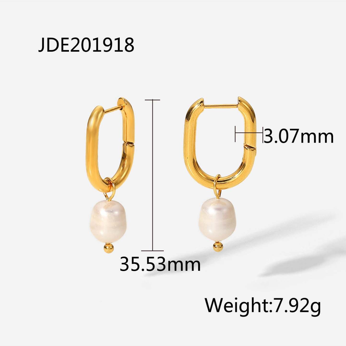 Classic Timeless White Akoya Pearls & Moissanite Diamonds Elegant 18k Vermeil Gold Plated Hoop/Drop Earrings | Mix Mix Style-Mix MIx Style