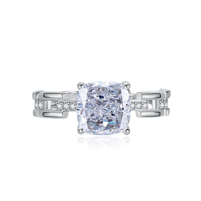 Yellow - Purple - Red Claw Dazzling Cushion Cut Moissanite Diamond 2.5