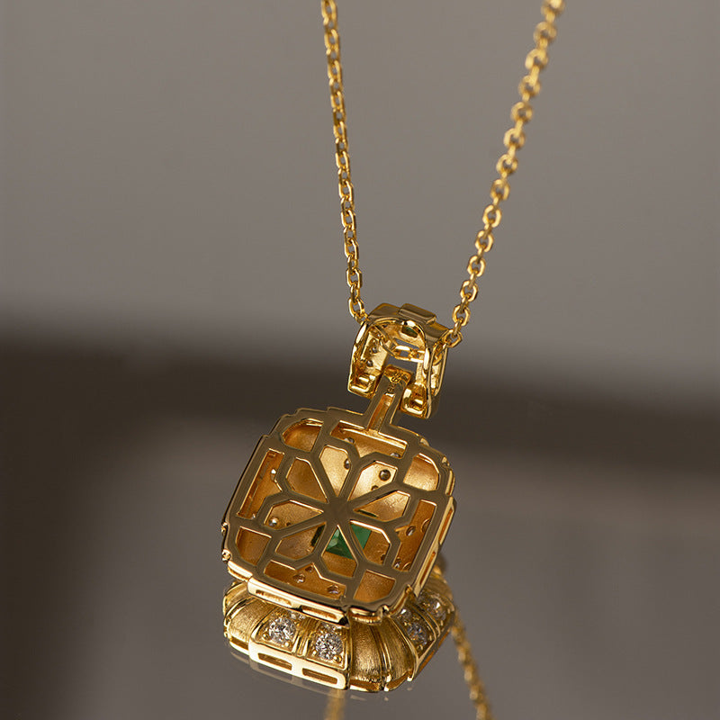 18K Gold Vintage Emerald Necklace-Mix MIx Style