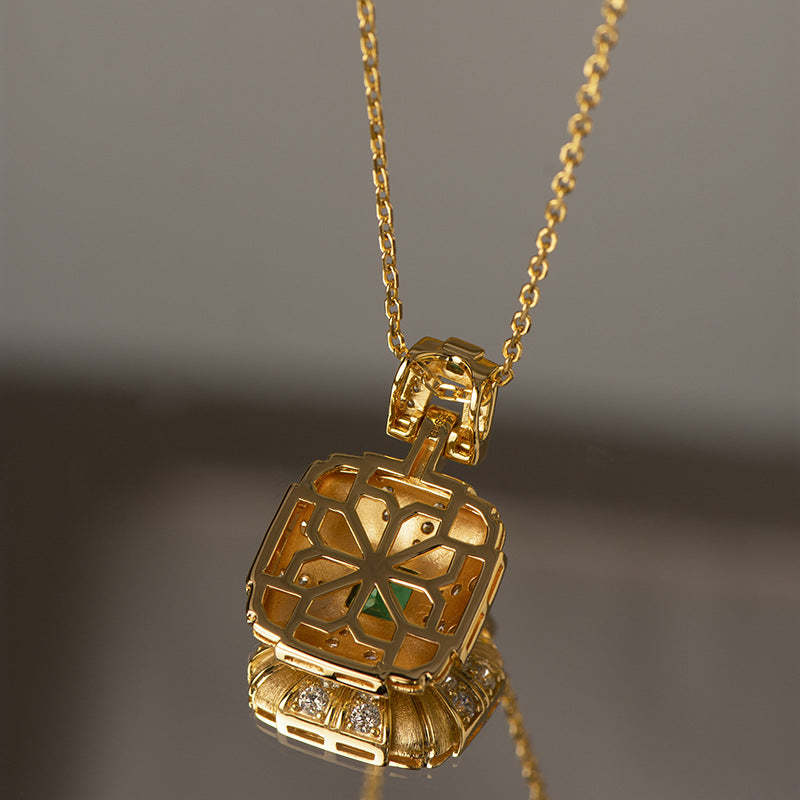 18K Gold Vintage Emerald Necklace-Mix MIx Style