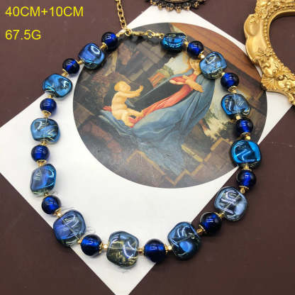 Vintage Jewelry Blue Enchantress Necklace And Earrings Set | Mix Mix Style [Hot Seller]-Mix MIx Style