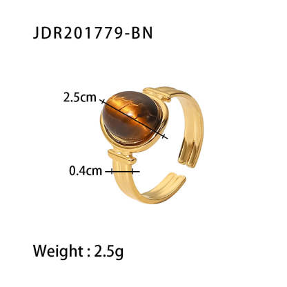 European and American retro stainless steel ring 18k gold plated ring inlaid with malachite jewelry wholesale-Mix MIx Style