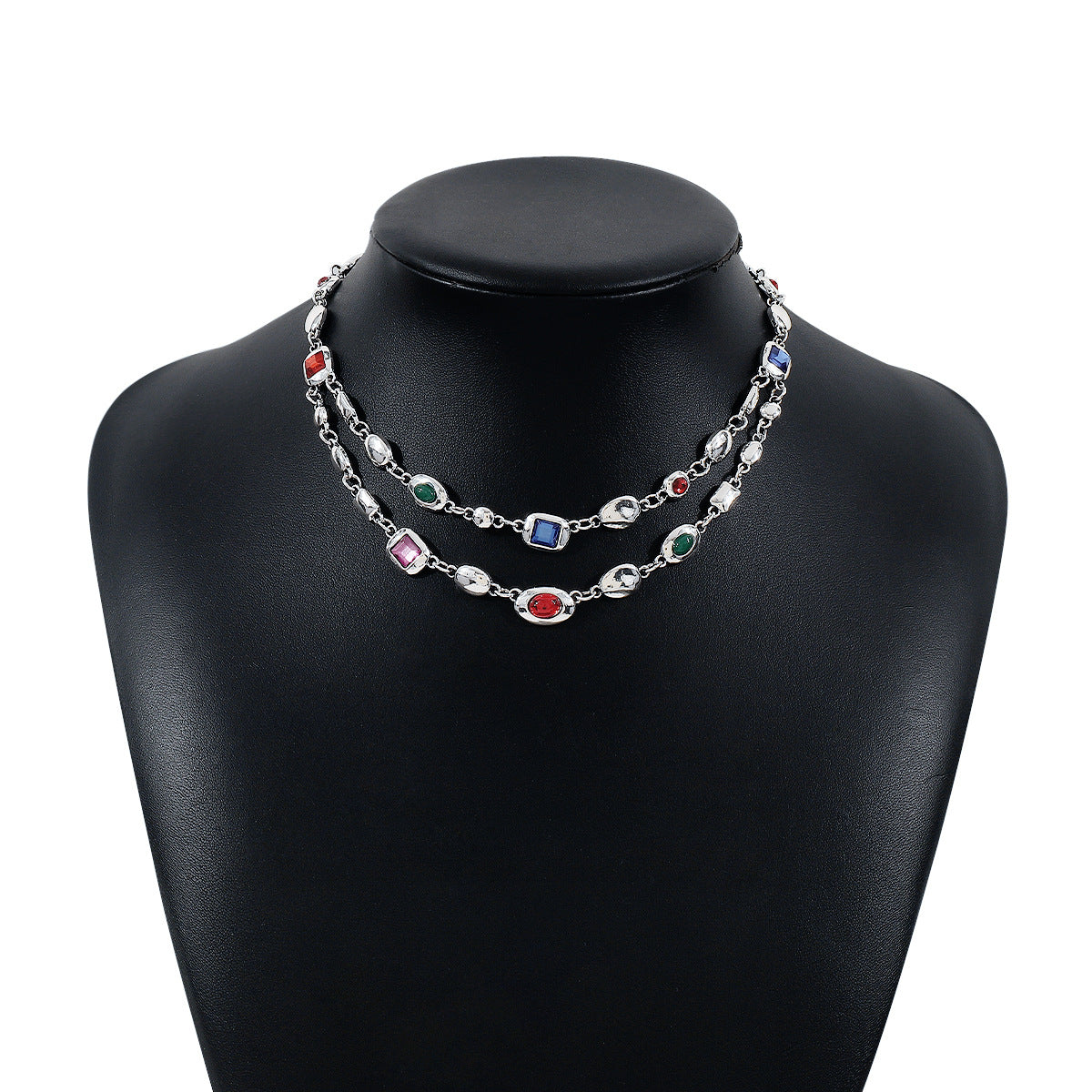 Multicolor Vintage Retro Classic Diamonds Luxury 18k Vermeil/White Gold Plated Necklace Jewelry | Mix Mix Style-Mix MIx Style