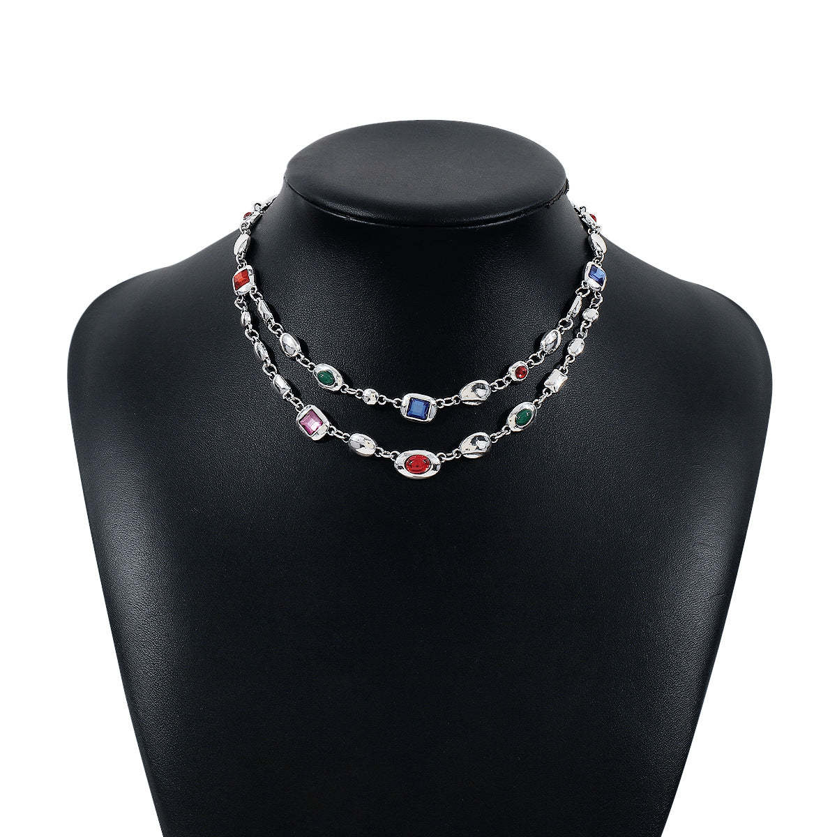Multicolor Vintage Retro Classic Diamonds Luxury 18k Vermeil/White Gold Plated Necklace Jewelry | Mix Mix Style-Mix MIx Style