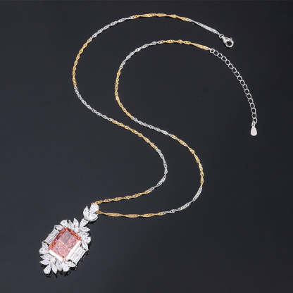 Moissanite Pink Diamond Soft Cushion Ring 18K Gold Plated Mix Mix Style [Hot Seller]-Mix MIx Style