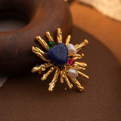 Natural pearl brooch female fritillary flowers fresh pastoral style 2024 spring and summer corsage high-end temperament clothing-Mix MIx Style