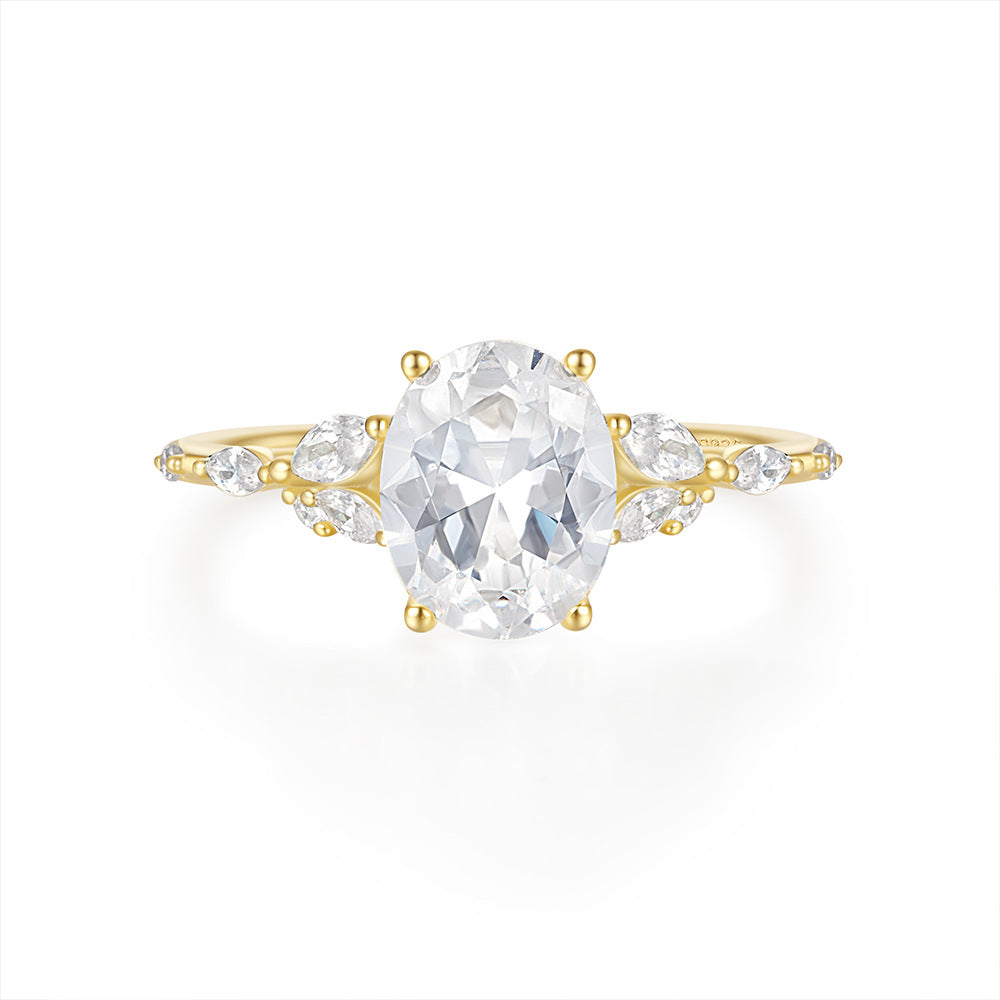 S925 Sterling Silver Luxury Square Moissanite Diamond Ring | Mix Mix Style-Mix MIx Style
