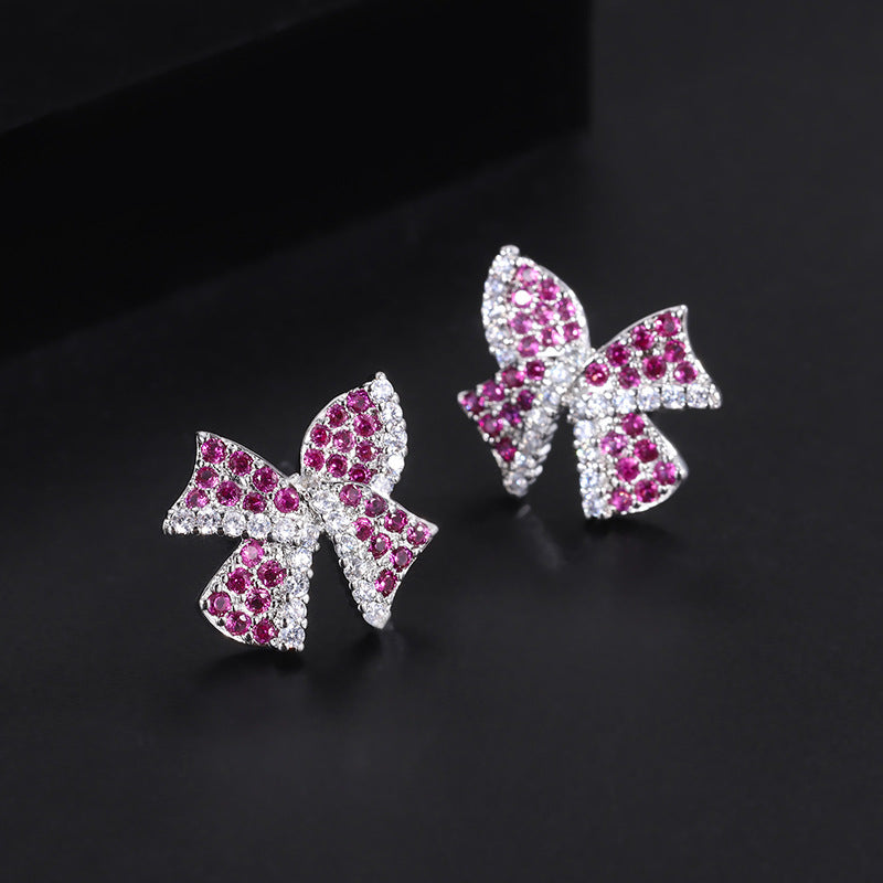 Pink & White Flowers Vintage Pendant Diamonds Luxury 18k White Gold Plated Earrings Bracelet Jewelry Set | Mix Mix Style-Mix MIx Style