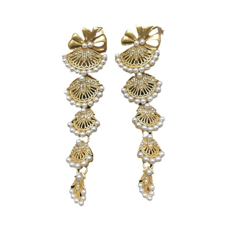 Retro Classic White Akoya Pearls Luxury Elegant 18k Gold Plated Necklace Drop Earring Jewelry Set | Mix Mix Style-Mix MIx Style