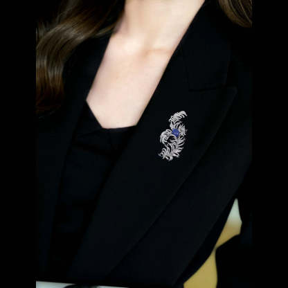 New high-end feather brooch, elegant temperament, palace style autumn and winter clothing, autumn and winter coats, coats and accessories wholesale-Mix MIx Style