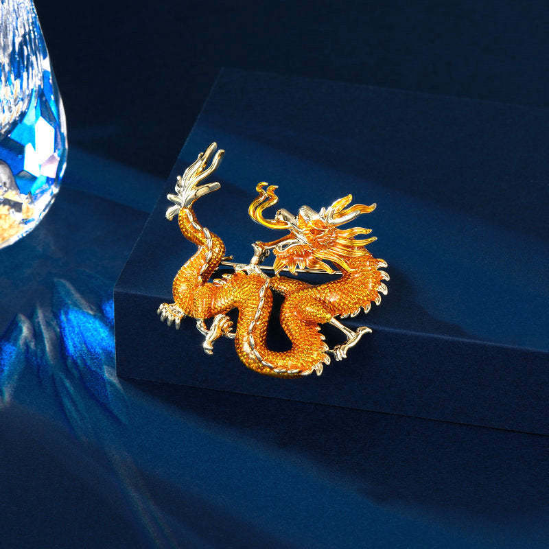 New Chinese style high-end jacket and suit accessories pin niche creative zodiac dragon unisex dragon brooch-Mix MIx Style
