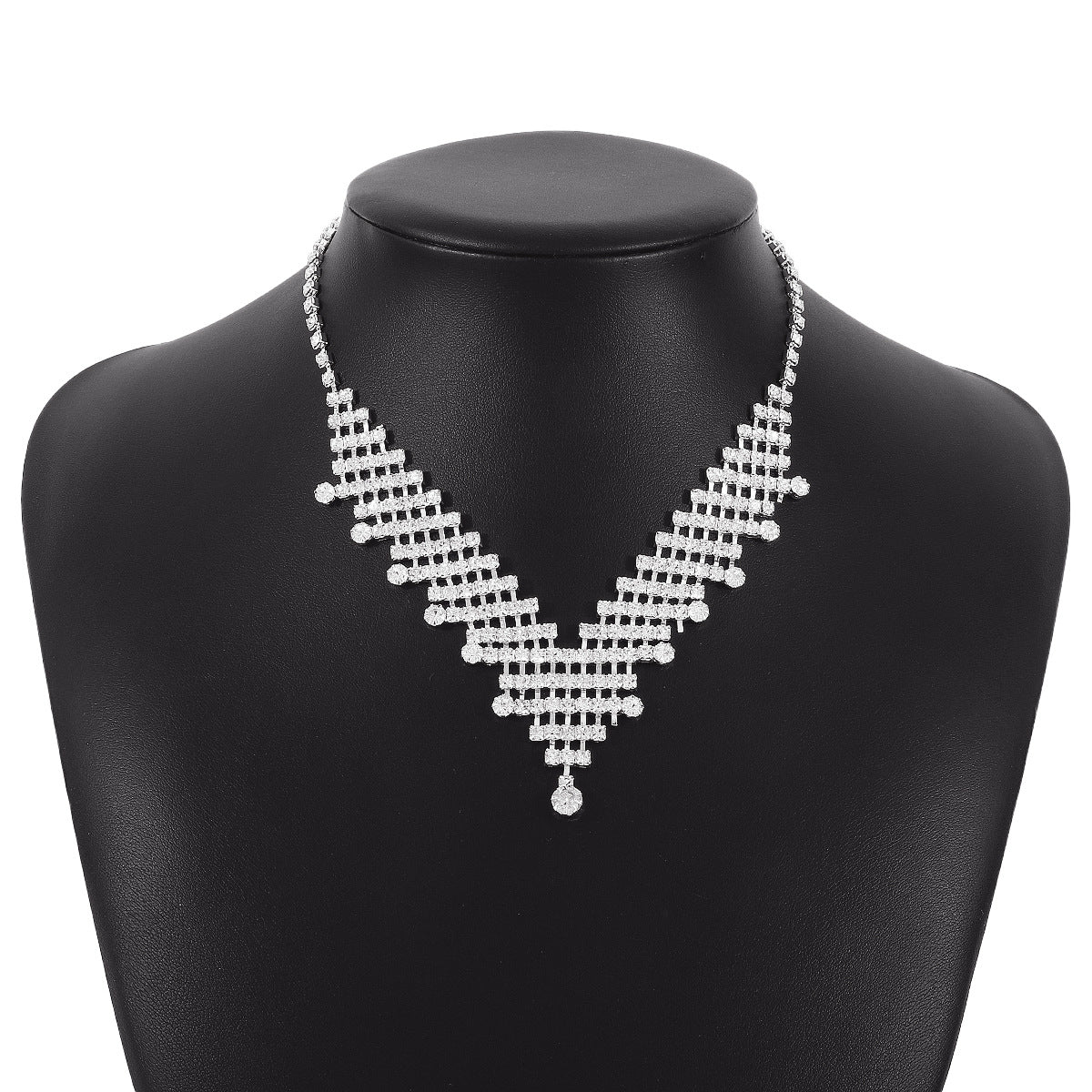 Dainty Golden Retro Classis Diamonds Elegant Triangle 18k Gold Plated Necklace Jewelry | Mix Mix Style-Mix MIx Style