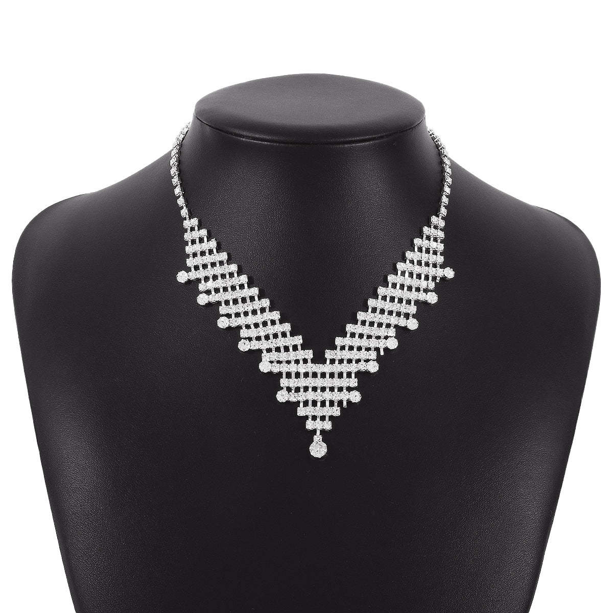 Dainty Golden Retro Classis Diamonds Elegant Triangle 18k Gold Plated Necklace Jewelry | Mix Mix Style-Mix MIx Style