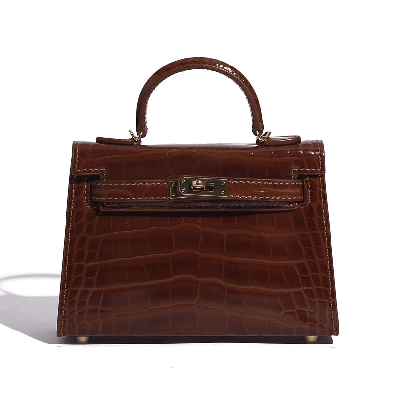 High-quality crocodile pattern Kelly bag second generation mini handbag  messenger Handbags | Mix Mix Style [Hot Seller]-Mix MIx Style