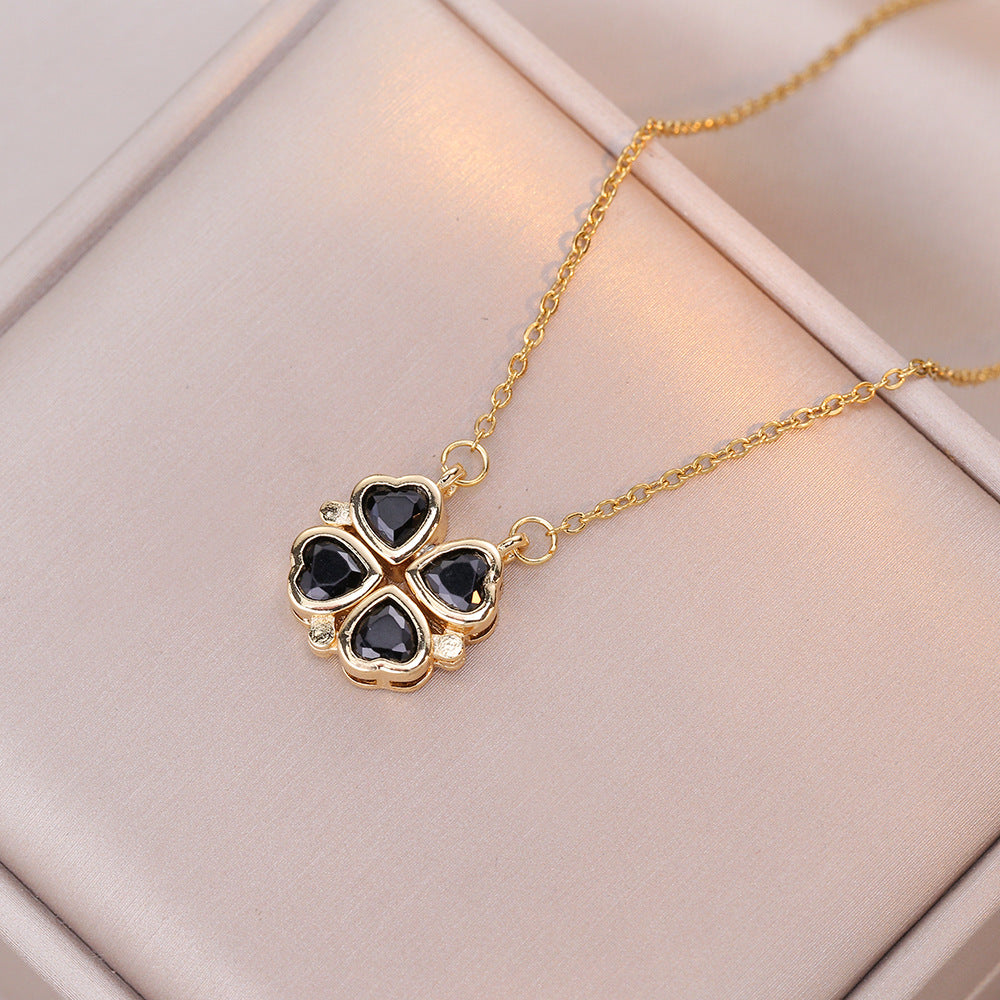 Colored gemstones necklace four-leaf flower necklace Mix Mix Style [Hot Seller]-Mix MIx Style