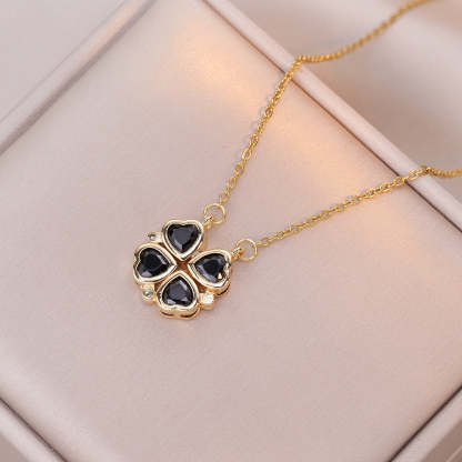 Colored gemstones necklace four-leaf flower necklace Mix Mix Style [Hot Seller]-Mix MIx Style