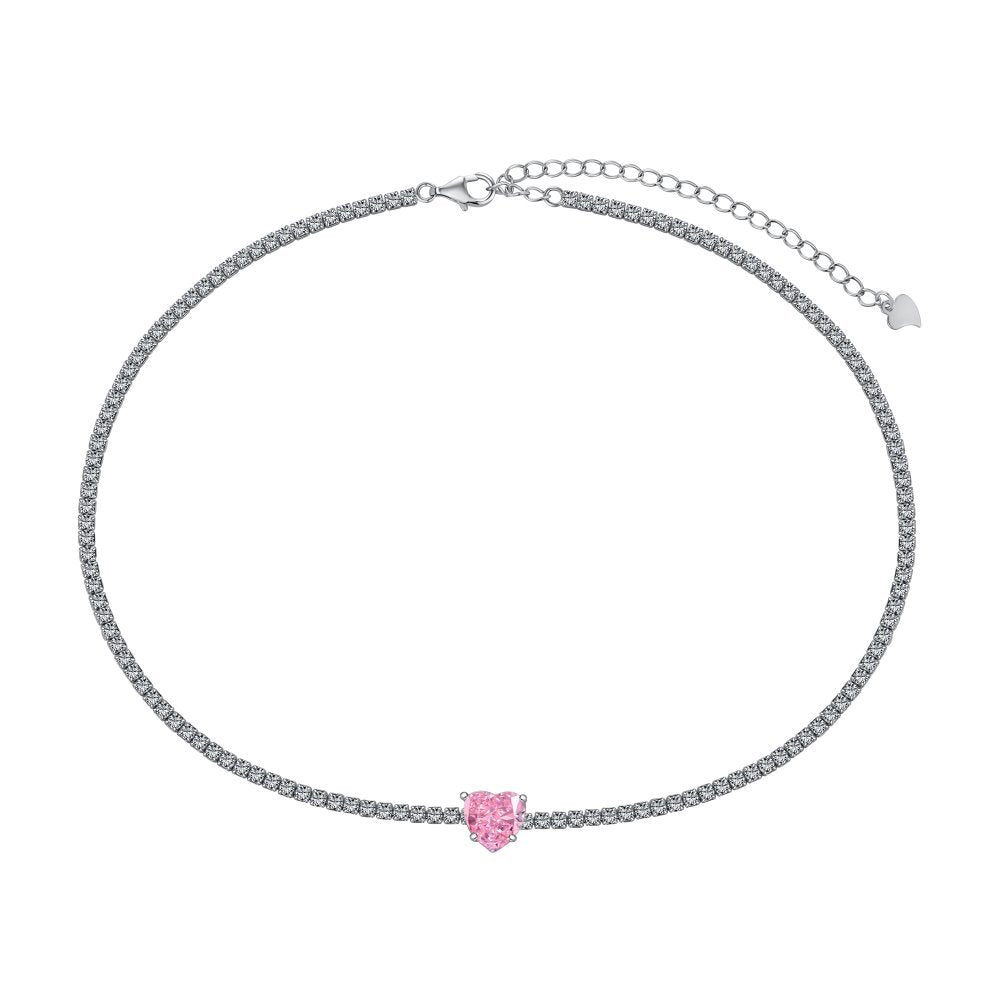 S925 sterling silver tennis necklace women's radiant chopped ice high carbon diamond zircon full diamond tennis chain clavicle neck necklace-Mix MIx Style