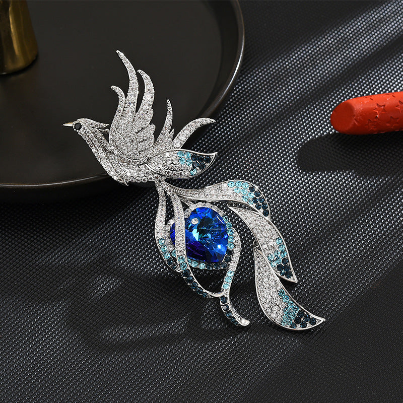 New Phoenix Flying High-end Brooch Atmospheric Pin Corsage Coat Wedding Accessories Female Packaging Box Send Mom-Mix MIx Style