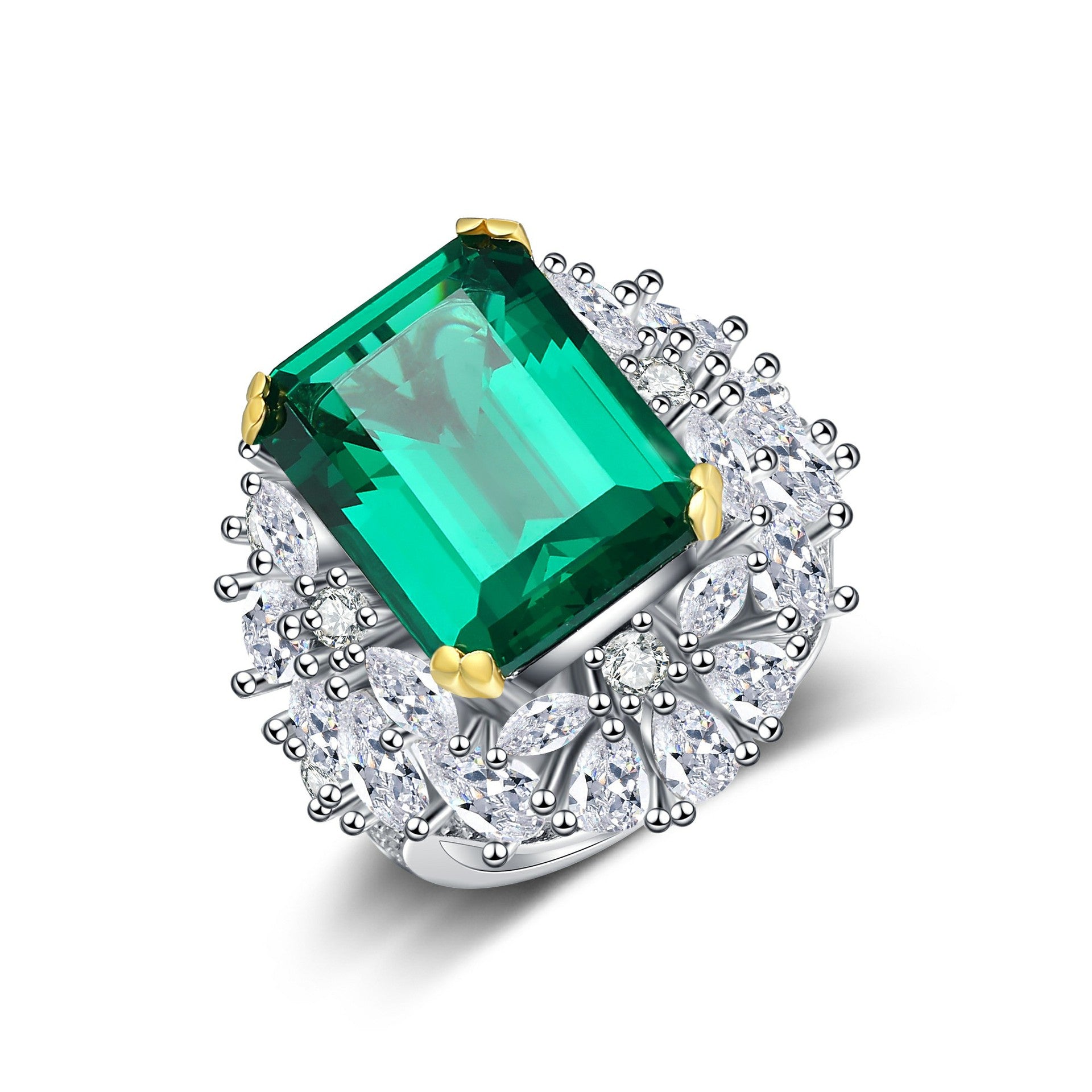 18k White Gold Moissanite Emerald Full Body Wedding Jewelry Ring Mix Mix Style [Hot Seller]-Mix MIx Style