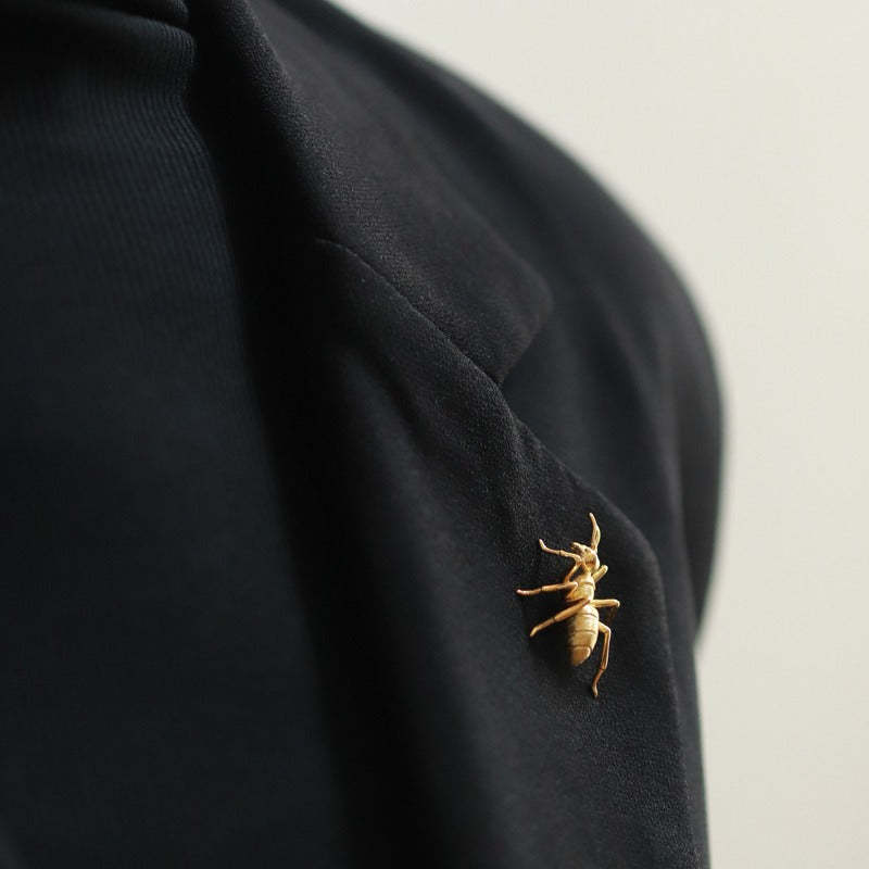 Original natural craftsman S925 sterling silver jewelry creative three-dimensional ant exquisite insect brooch for men and women wholesale-Mix MIx Style